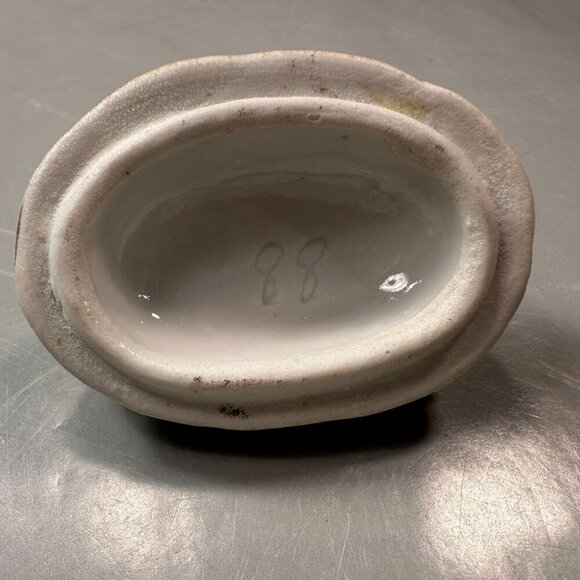 Fairing Box Crown Scepter Floral Vintage Trinket Box Porcelain Lid Antique - Picture 5 of 15